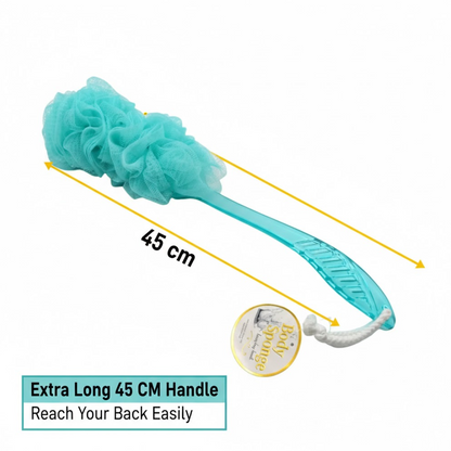 Loofah Back Scrubber with Long Handle, Soft Nylon Mesh Bath Brush (45 Cm)