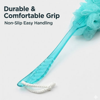 Loofah Back Scrubber with Long Handle, Soft Nylon Mesh Bath Brush (45 Cm)