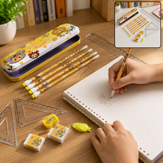 Kids Stationery Kit – 14-Piece Cartoon School Supplies Set