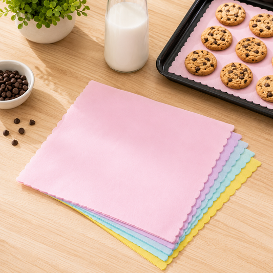 Oil-Absorbing Baking Paper Sheets – 200 Pcs Multi-Color Pack