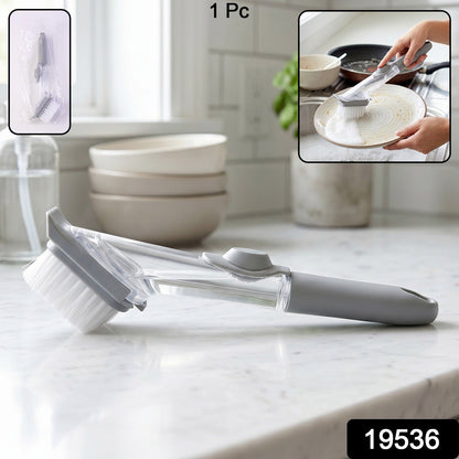 Soap Dispensing Dish Scrub Brush Refillable Kitchen Cleaning Brush (1 Pc)