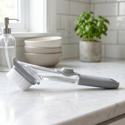 Soap Dispensing Dish Scrub Brush Refillable Kitchen Cleaning Brush (1 Pc)