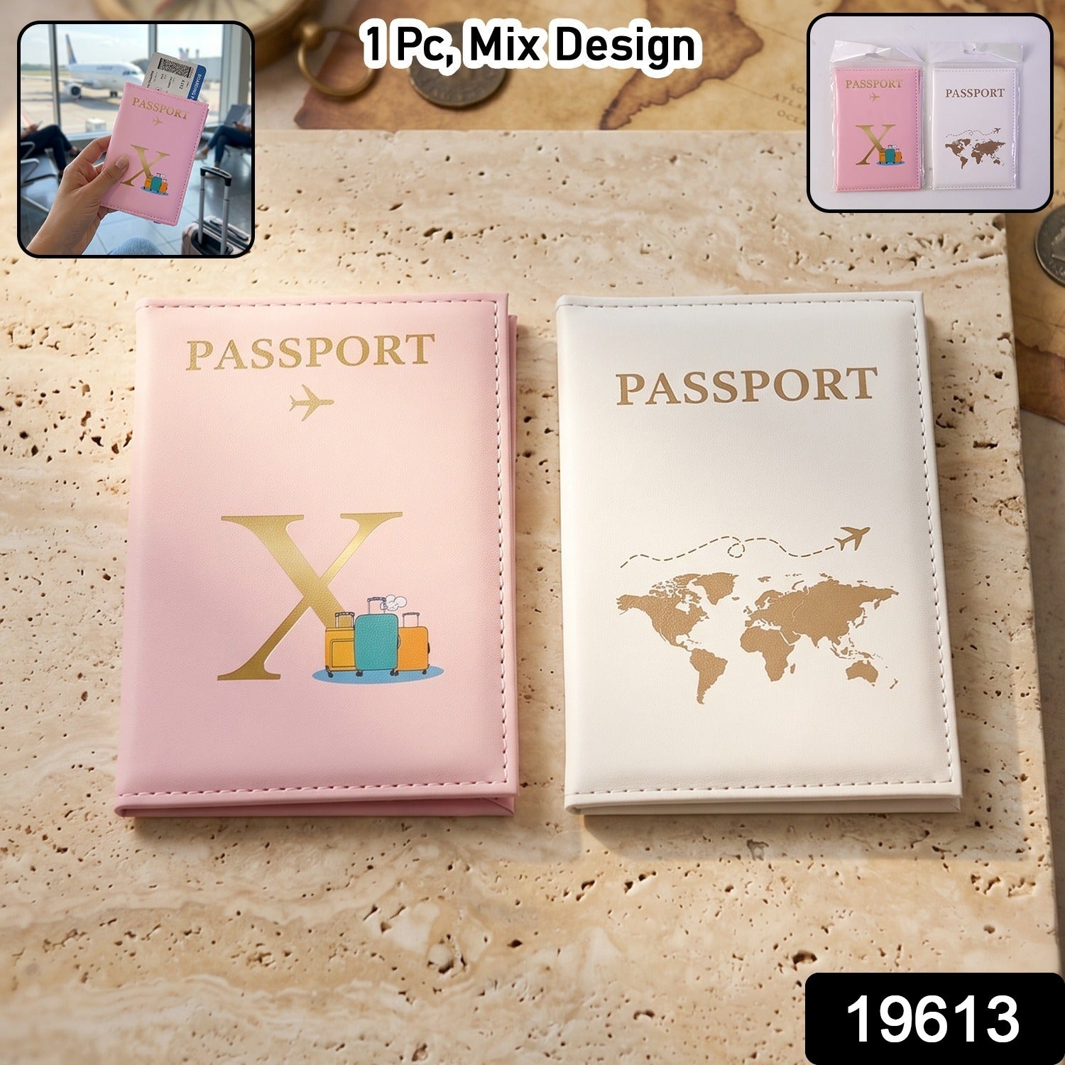 Compact passport holder wallet showing slots