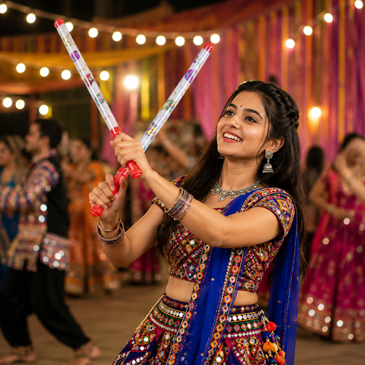 LED Dandiya Sticks – 2 Piece Set with Multi-Color Lights