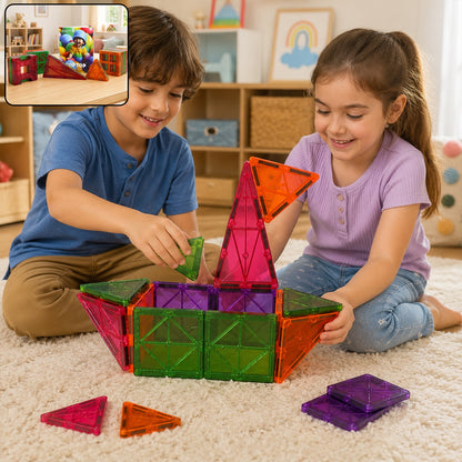 Magnetic Building Tiles – 32-Piece STEM Learning Toy Set