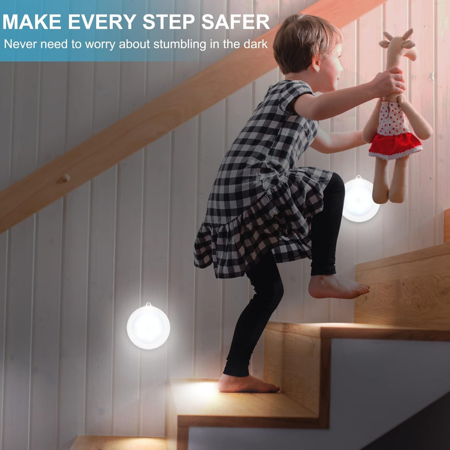 Round Shape 8 LED Motion Sensor Induction Led Light (1 Pc)