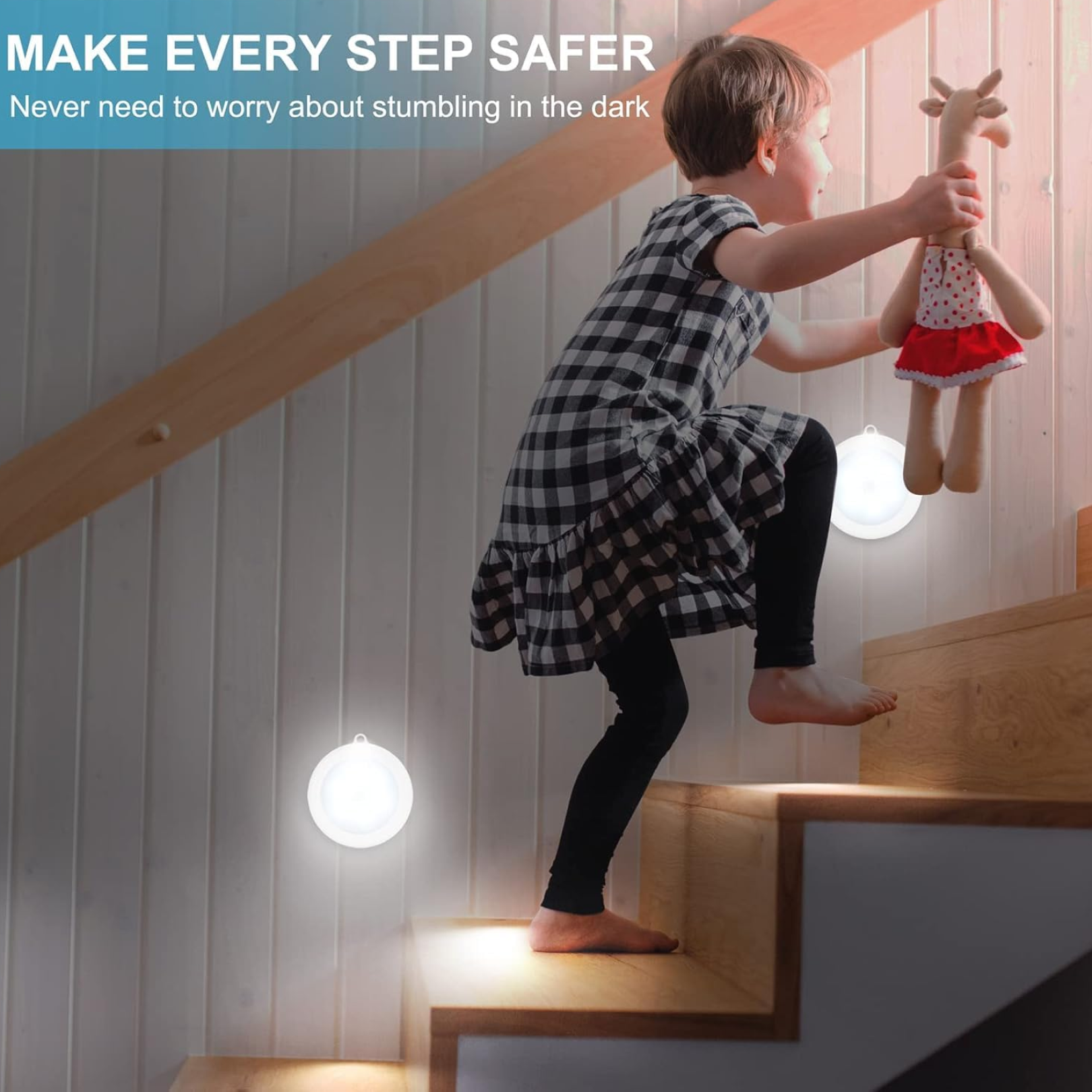 Round Shape 8 LED Motion Sensor Induction Led Light (1 Pc)