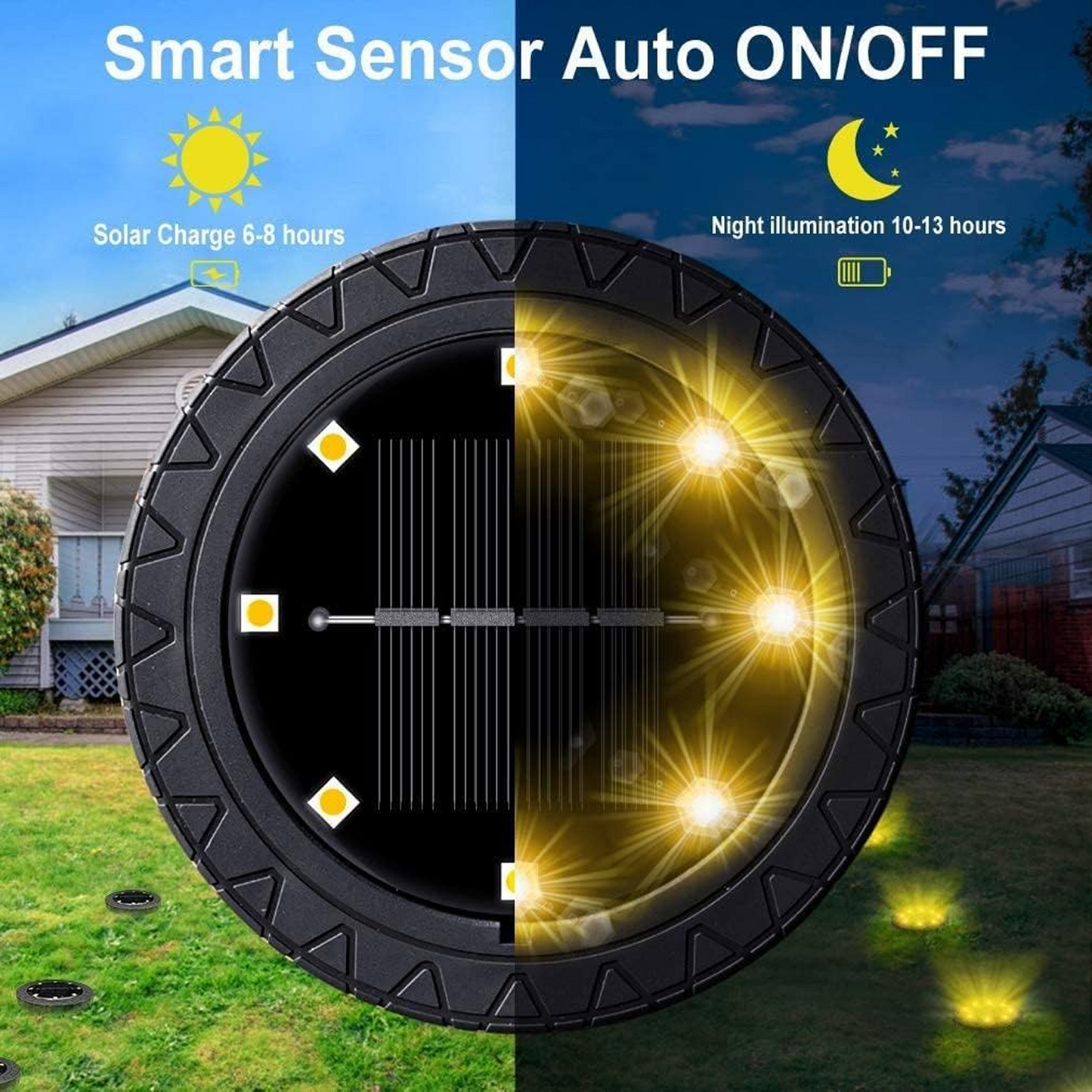 Solar Powered LED Garden Lights (4 Pc)