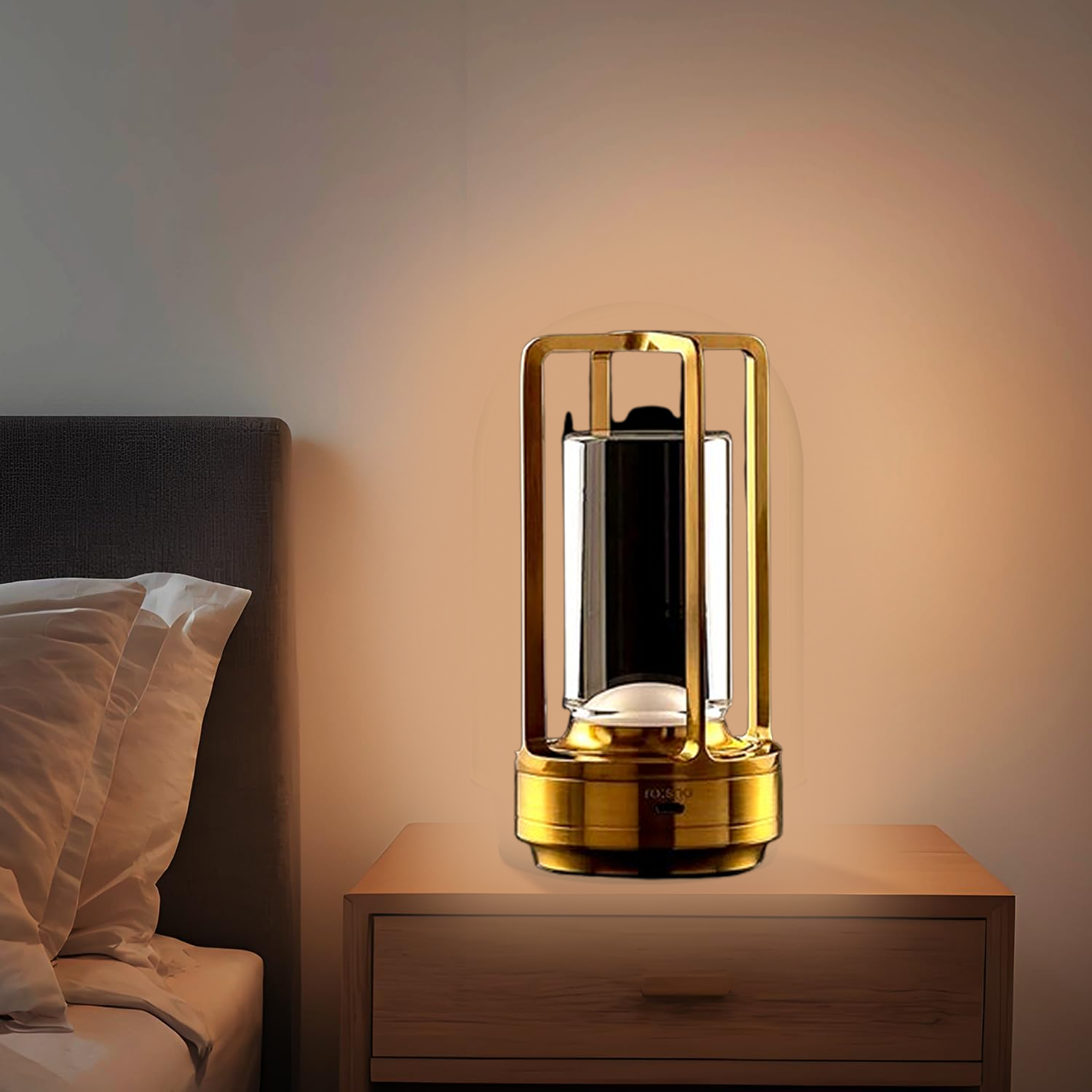 Crystal Lantern Lamp, Crystal Lantern Table Lamp, 3 Colors Rechargeable Cordless Led Lights for Restaurant / Bedroom Lights (1 Pc)