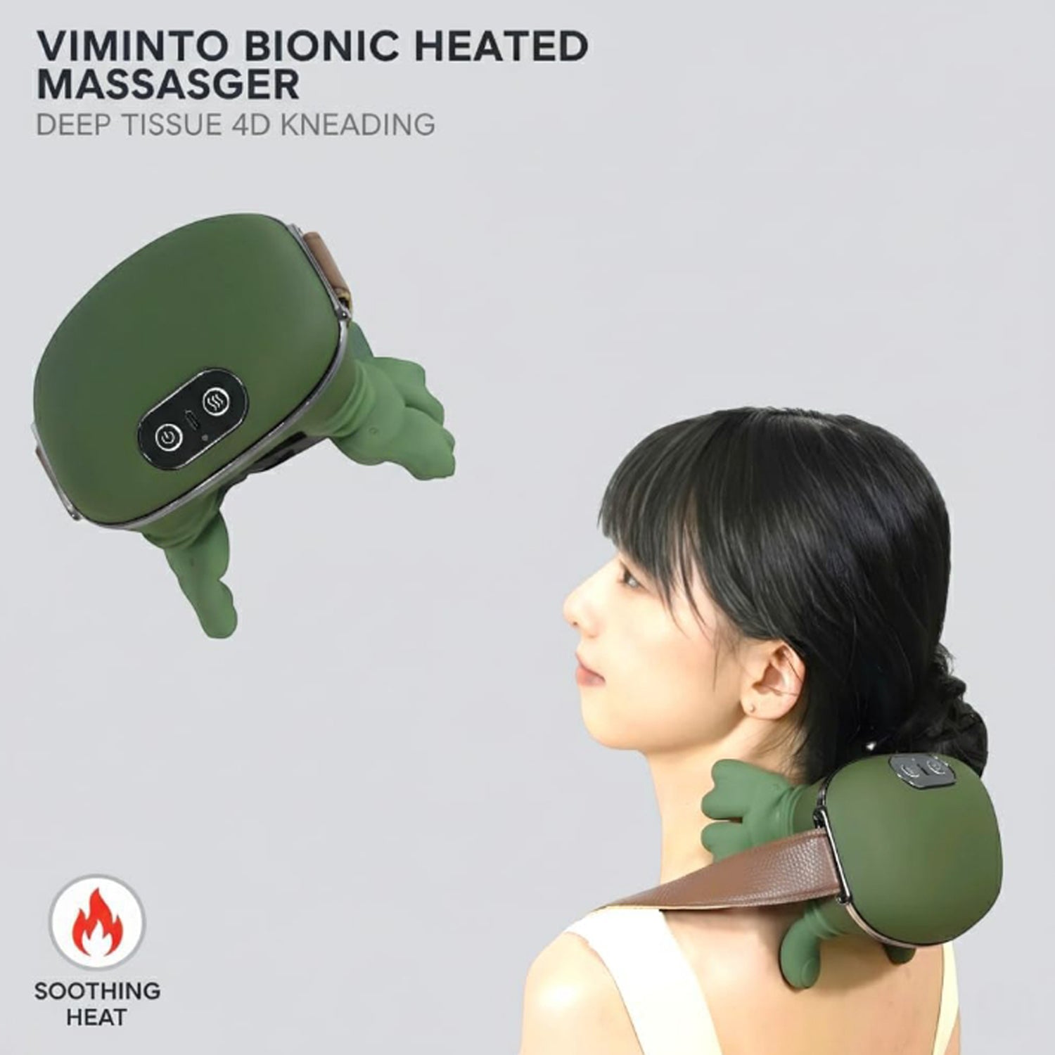 Green Neck and Shoulder Massager with Heat - Image 4