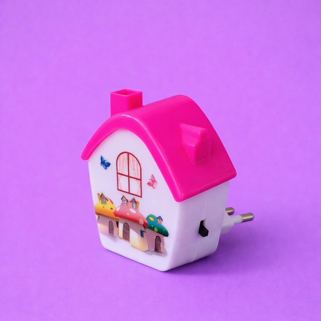 Plug-In LED Night Lamp for Kids Room | Cute House Shape Night Light