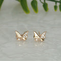 Rose Gold Butterfly Stud Earrings – Dainty Minimalist Design