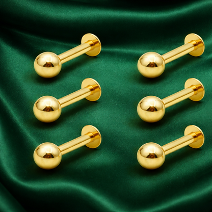 Gold Flat Back Stud nosepin stud Laung Koka Nathni combo pack of 6