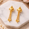Golden Drop Earrings – Lightweight Stylish Party Wear for Women