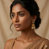 Traditional Matte Gold Jhumka Earrings Combo for Women Set of 6 Pairs Elegant Look