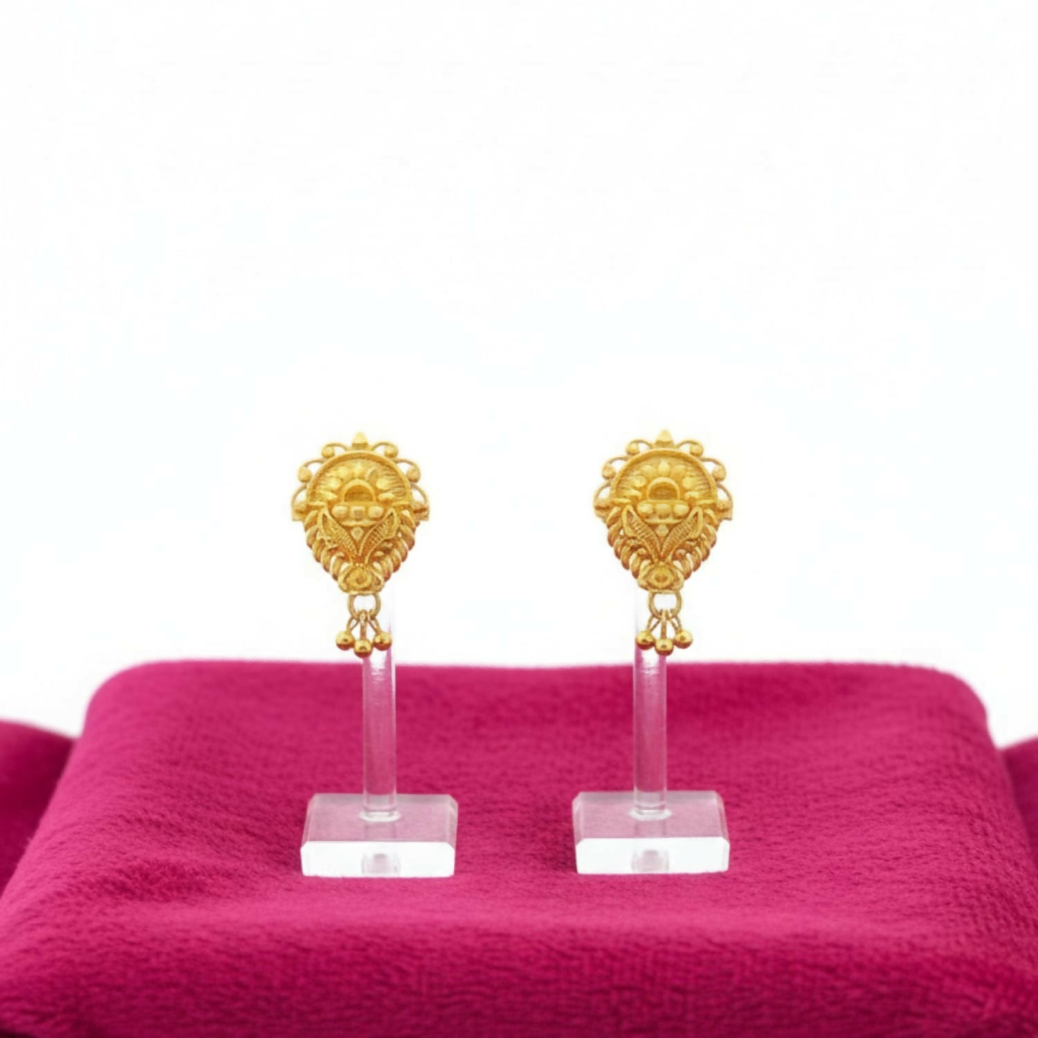 3 Drops Golden Earrings for Women & Girls – Traditional Fancy Jewellery Gift