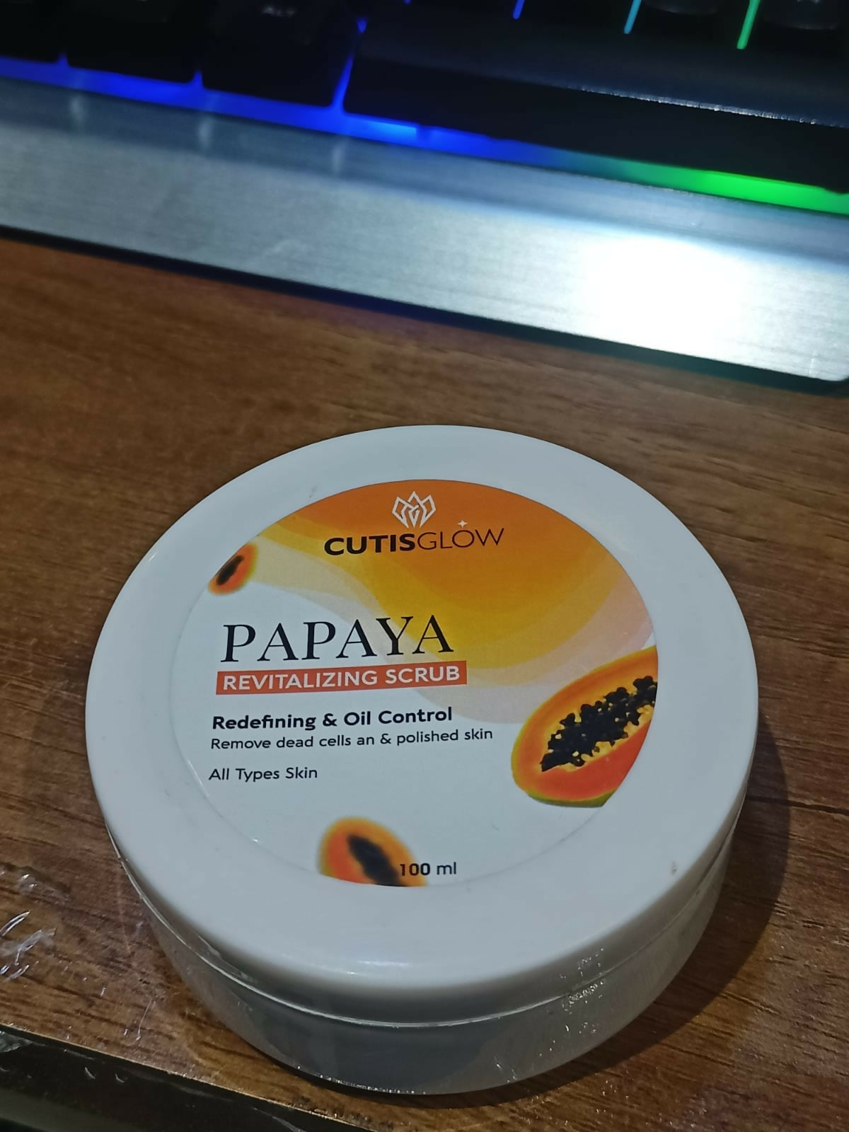 Eyelet Papaya Revitalizing Scrub – Exfoliating Face & Body Scrub for Oil Control, Dead Skin Cell Removal & Smooth Polished Skin (100ml)