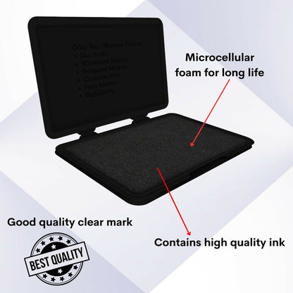 Officemate Small Stamp Pad Feather Touch Black Ink Long-Life Micro Cellular Foam (88cm x54cm)