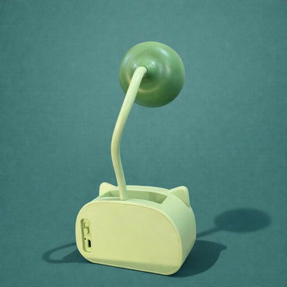 Green Kids Desk Lamp with Pencil Sharpener and Pen Holder Study Table Light