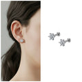 Silver Plated Flower Stud Earrings – Comfortable Flat Back Design