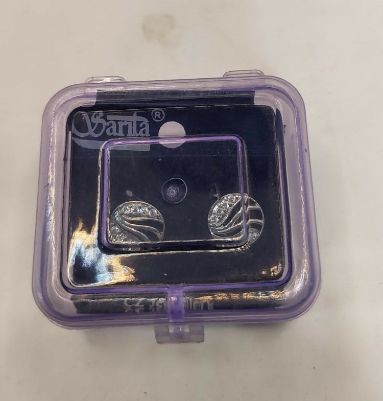 Silver-Plated AD Stud Earrings | for women and girls