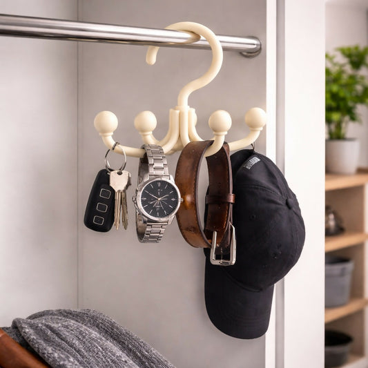 Multi Hook Hanger for Keys, Belts, Caps & Accessories