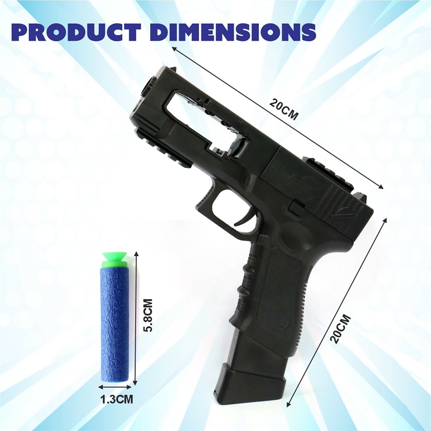 Rechargeable Soft Bullet Toy Gun Set with 30 Bullets and Dual Manual Auto Firing Mode