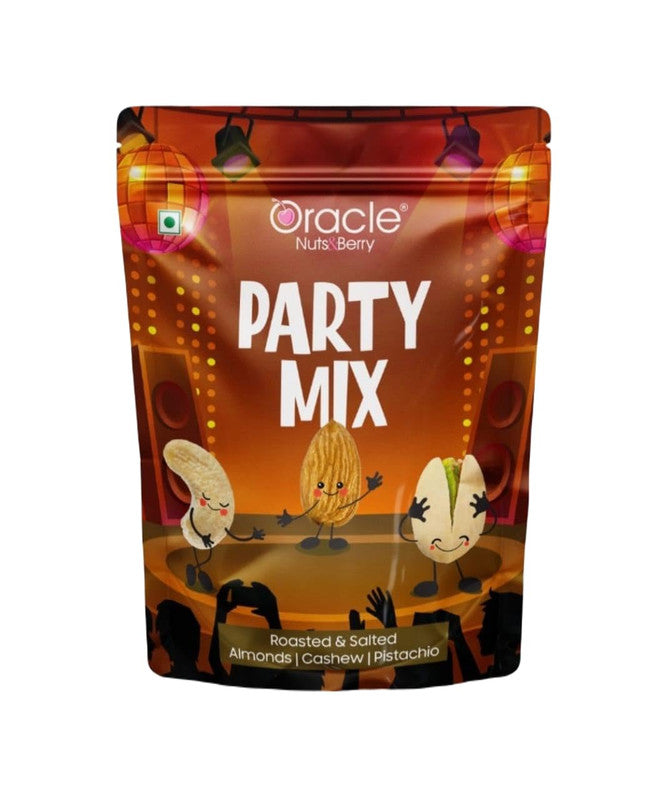 Oracle Party Mix – Roasted & Salted Almonds, Cashews & Pistachios Blend Dry Fruits Snack (200gm)