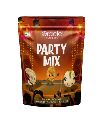 Oracle Party Mix – Roasted & Salted Almonds, Cashews & Pistachios Blend Dry Fruits Snack (200gm)