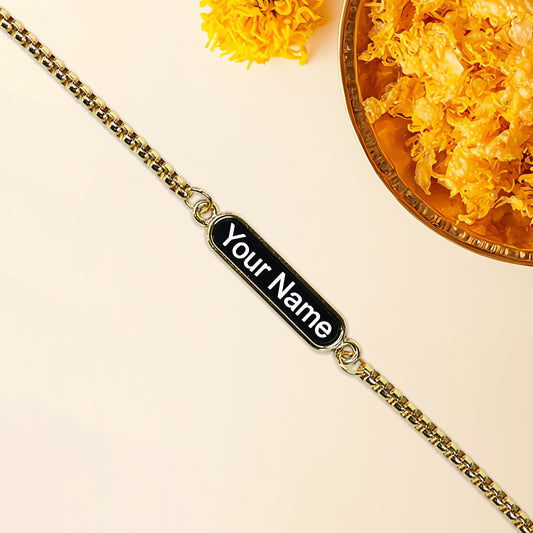 Personalized Chain Rakhi with Name Engraving – Stylish Gift for Brother