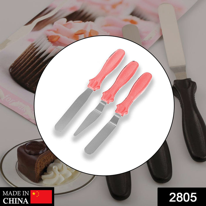 2805 MULTI-FUNCTION STAINLESS STEEL CAKE ICING SPATULA FLAT ANGULAR TRIANGLE PALLET KNIFE SET
