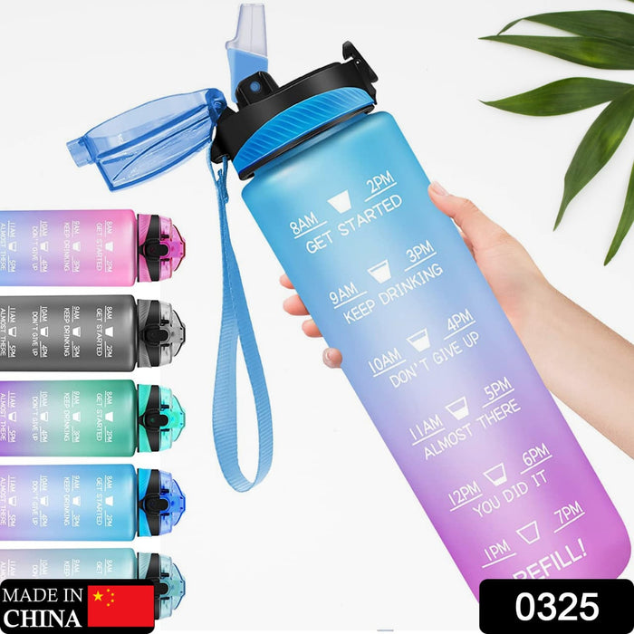 Motivational Water Bottle with Straw & Time Marker, BPA-Free Tritan Portable Gym Water Bottle, Leakproof Reusable, Special Design for Your Sports Activity, Hiking, Camping