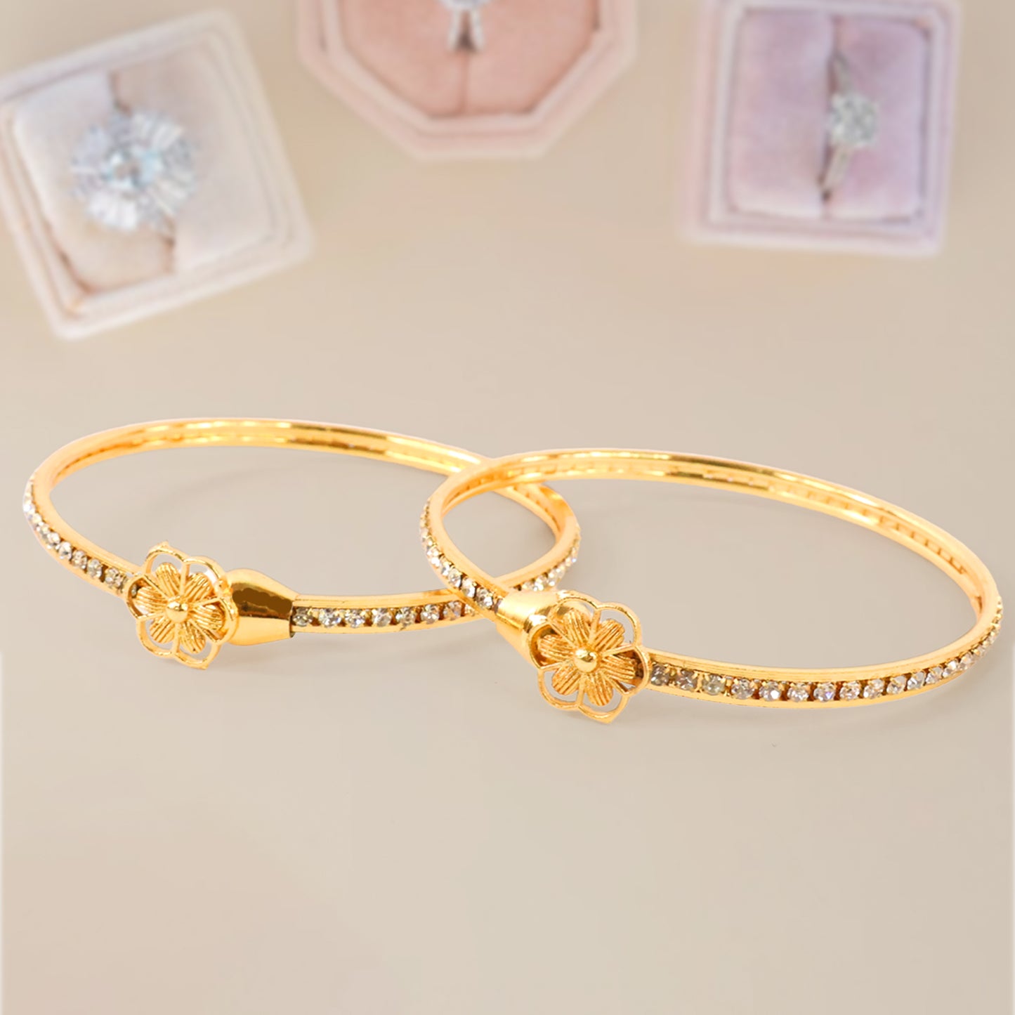 Fashion Latest Traditional Design Gold Plated Adjustable Bracelet Bangles for Women