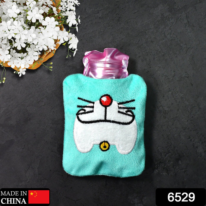 6529 Doremon Cartoon small Hot Water Bag with Cover for Pain Relief, Neck, Shoulder Pain and Hand, Feet Warmer, Menstrual Cramps.