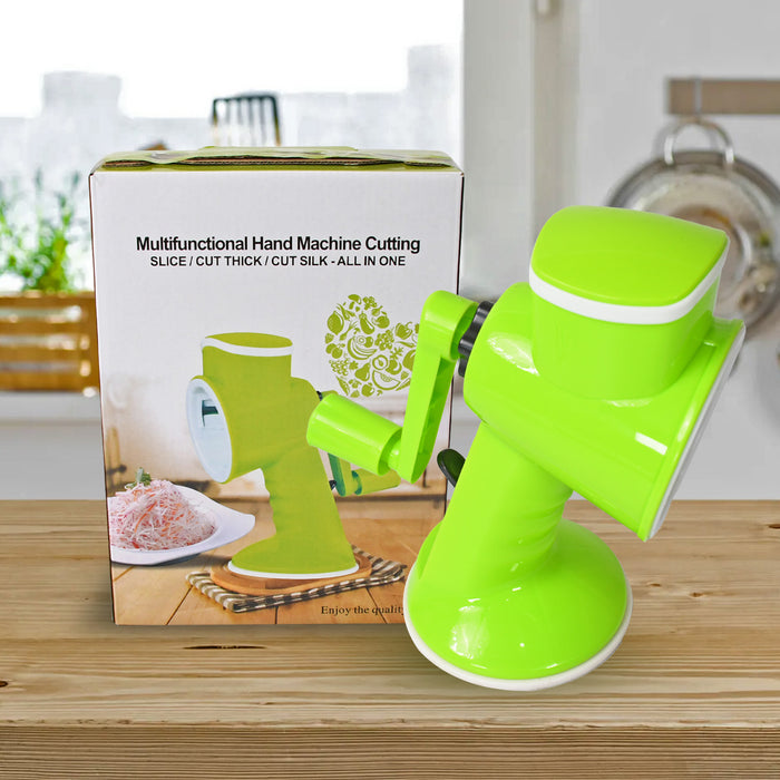 6 in 1 Multi functional Vegetable Cutter & Slicer Hand Machine Cutting, Slice, Cut Thick, Cut Silk All in one –Vegetable Chopper Cutter & Slicing Cutter Barrel - Vegetable Grater with 6 Removable Blades
