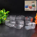 Transparent Diamond Plastic Glass Set – 6 Pieces with Tray