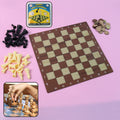 Chess & Checkers Travel Game Set – Portable Foldable Board