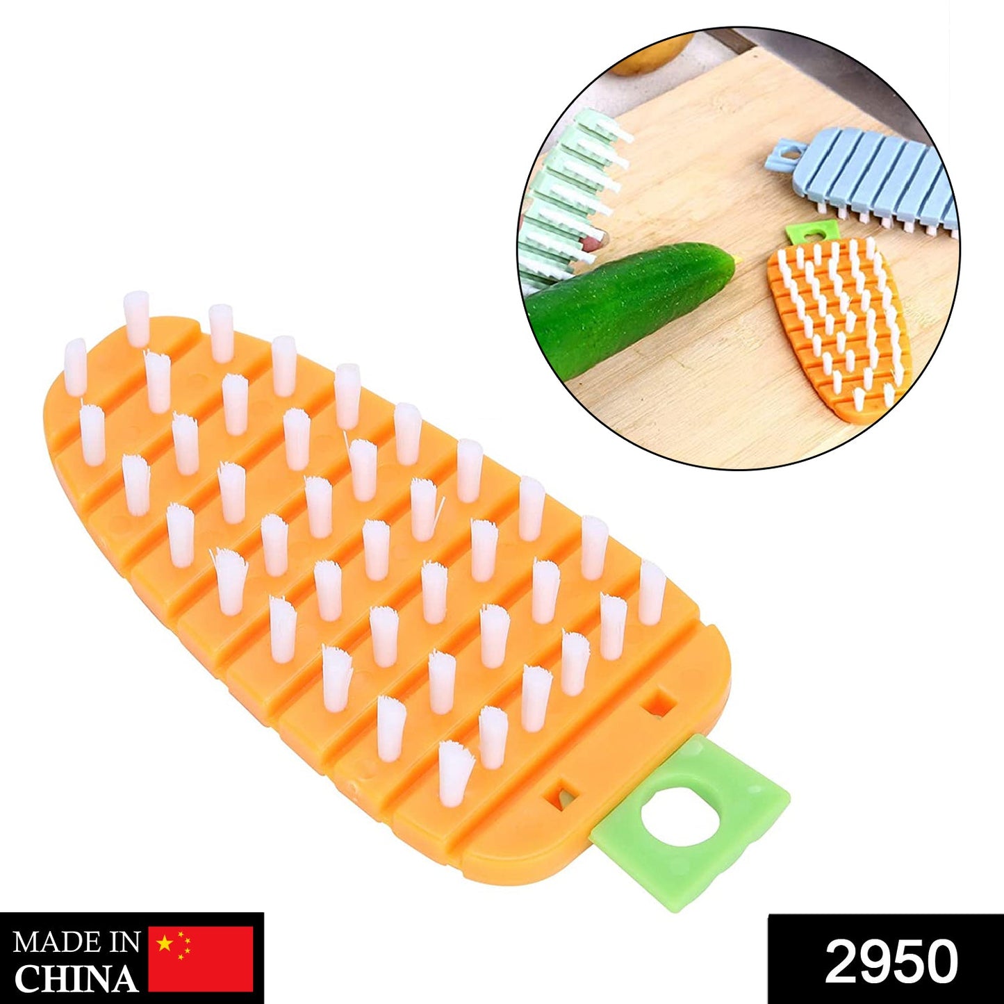 Carrot-Shaped Non-Toxic Vegetable Scrubbing Brush for Fruits & Veggies