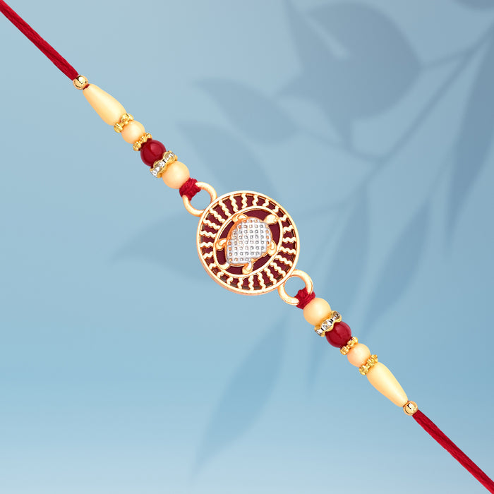 Golden Round Rakhi