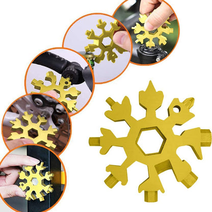 18-in-1 Snowflake Multi-Tool – Portable Bottle Opener, Screwdriver & Wrench