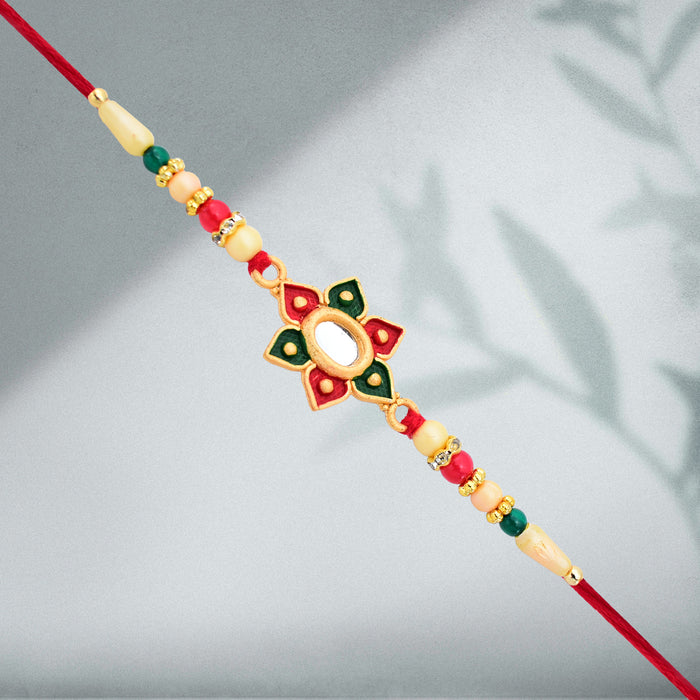 Red And green Flower rakhi