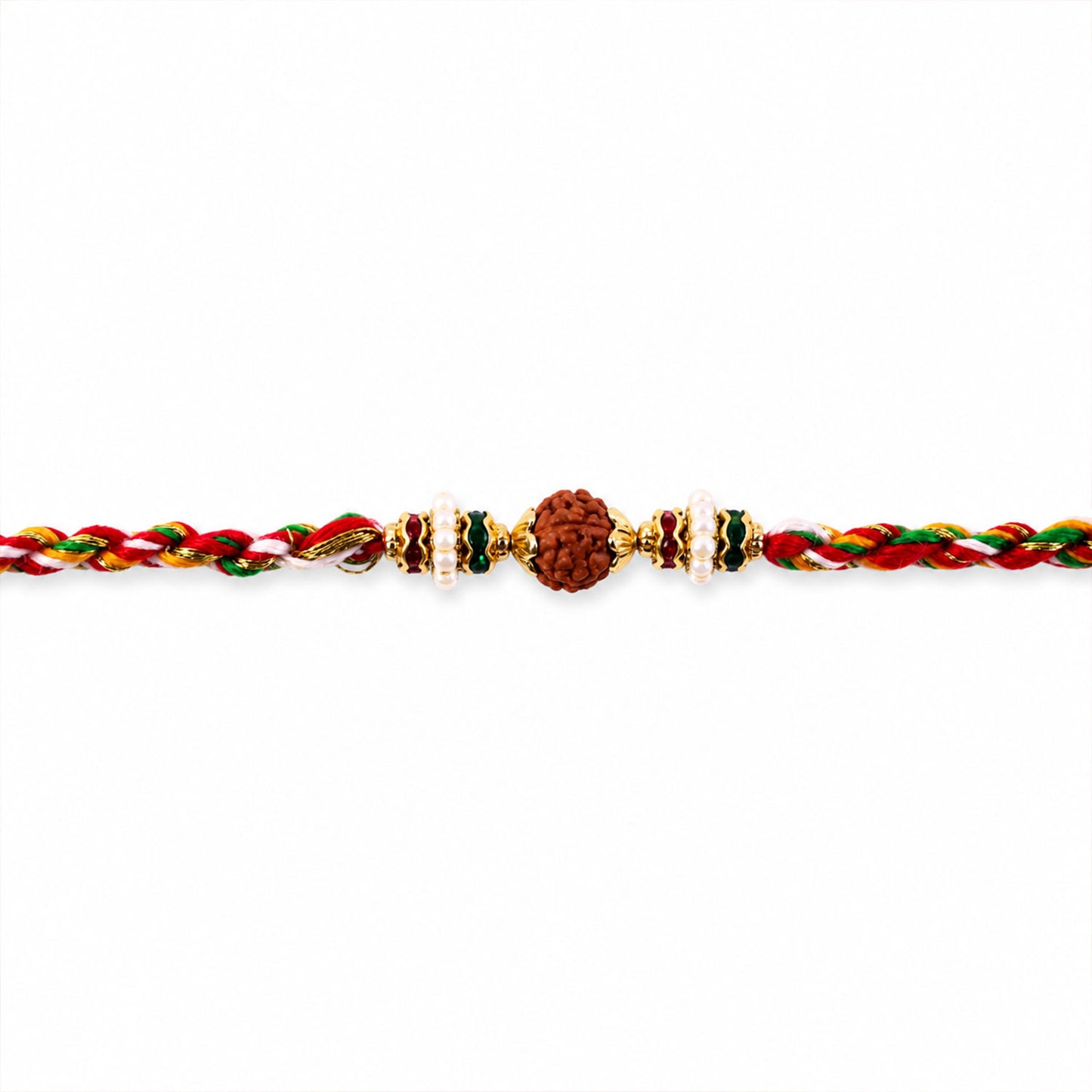 Stone Studded Designer Rakhi with Traditional Beads and Beautiful Festive Finish