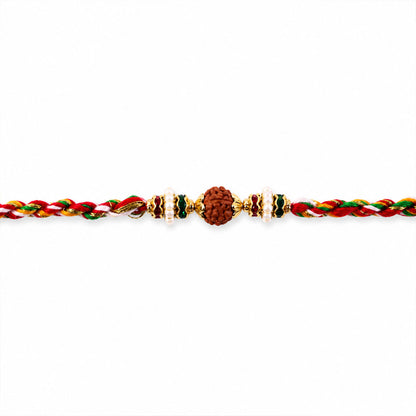 Stone Studded Designer Rakhi with Traditional Beads and Beautiful Festive Finish