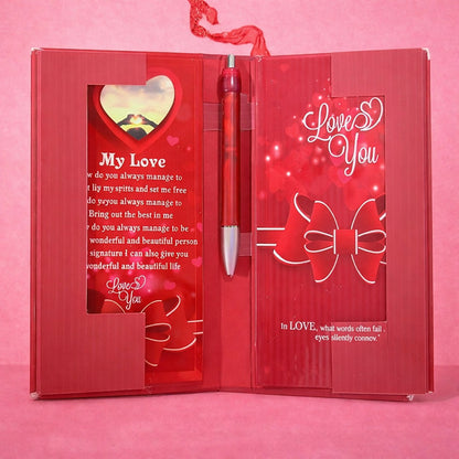 Love Theme Gift Diary with Pen & Message Pages for Couples & Special Moments