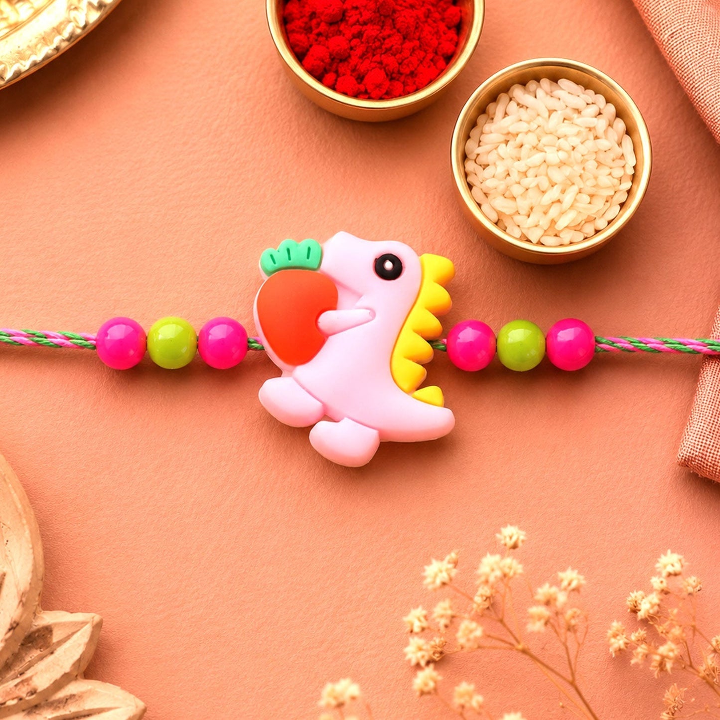 Seahorse Character Kids Beaded Thread Rakhi for Brother (10pcs)
