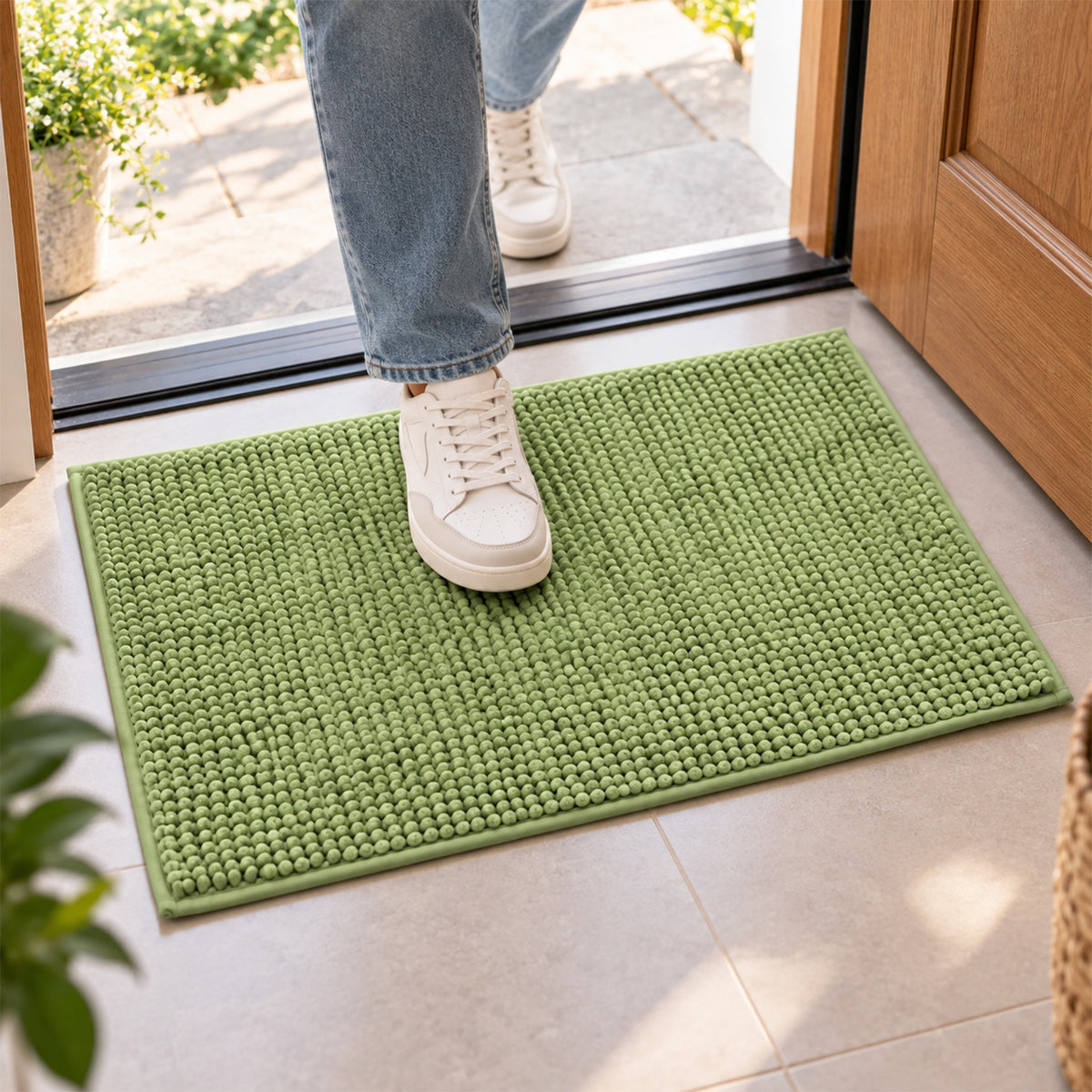 Anti Slip Absorbent Floor Mat for Home Entrance and Kitchen (1 Pc, 77x49 Cm)
