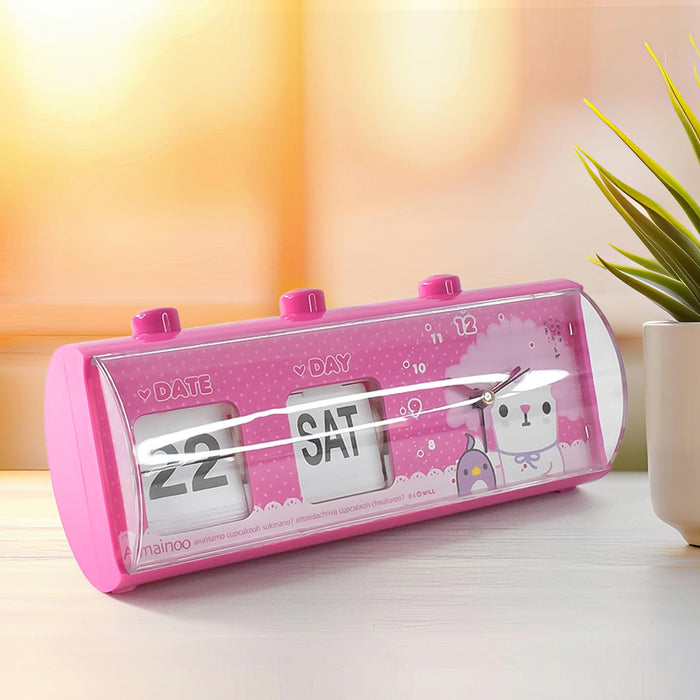 Elegant Desk Clock with Date & Day Display (1 Pc)