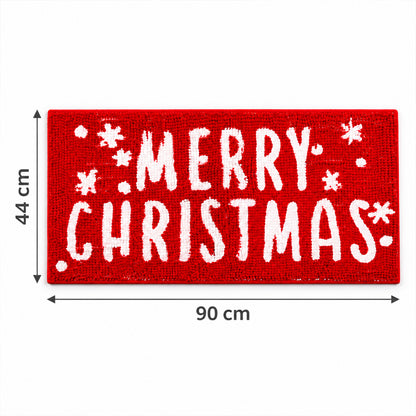 Christmas Decorative Chenille Floor Mat, Mixed Design and Size (1 Pc)