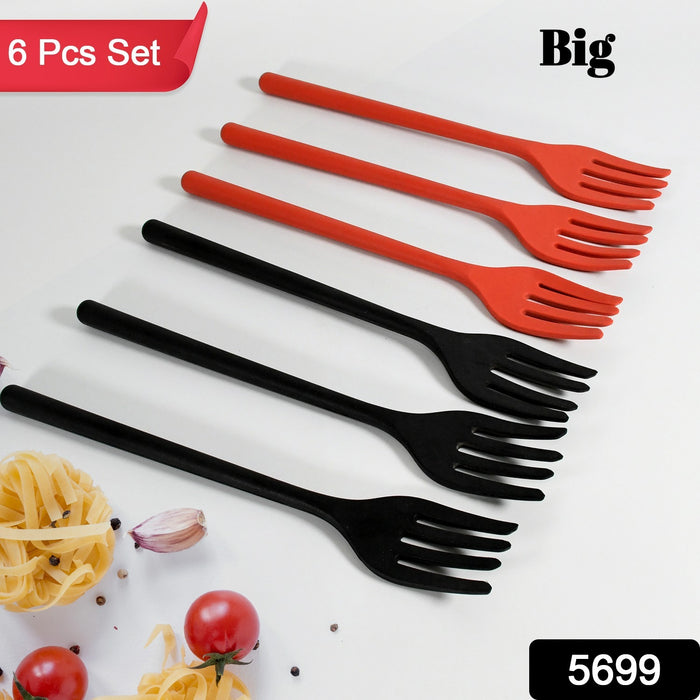 5699 Silicone Flexible Forks, Silicone Cooking Fork Heat Resistant, Multifunctional Nonstick Blending Fork (6 Pcs)