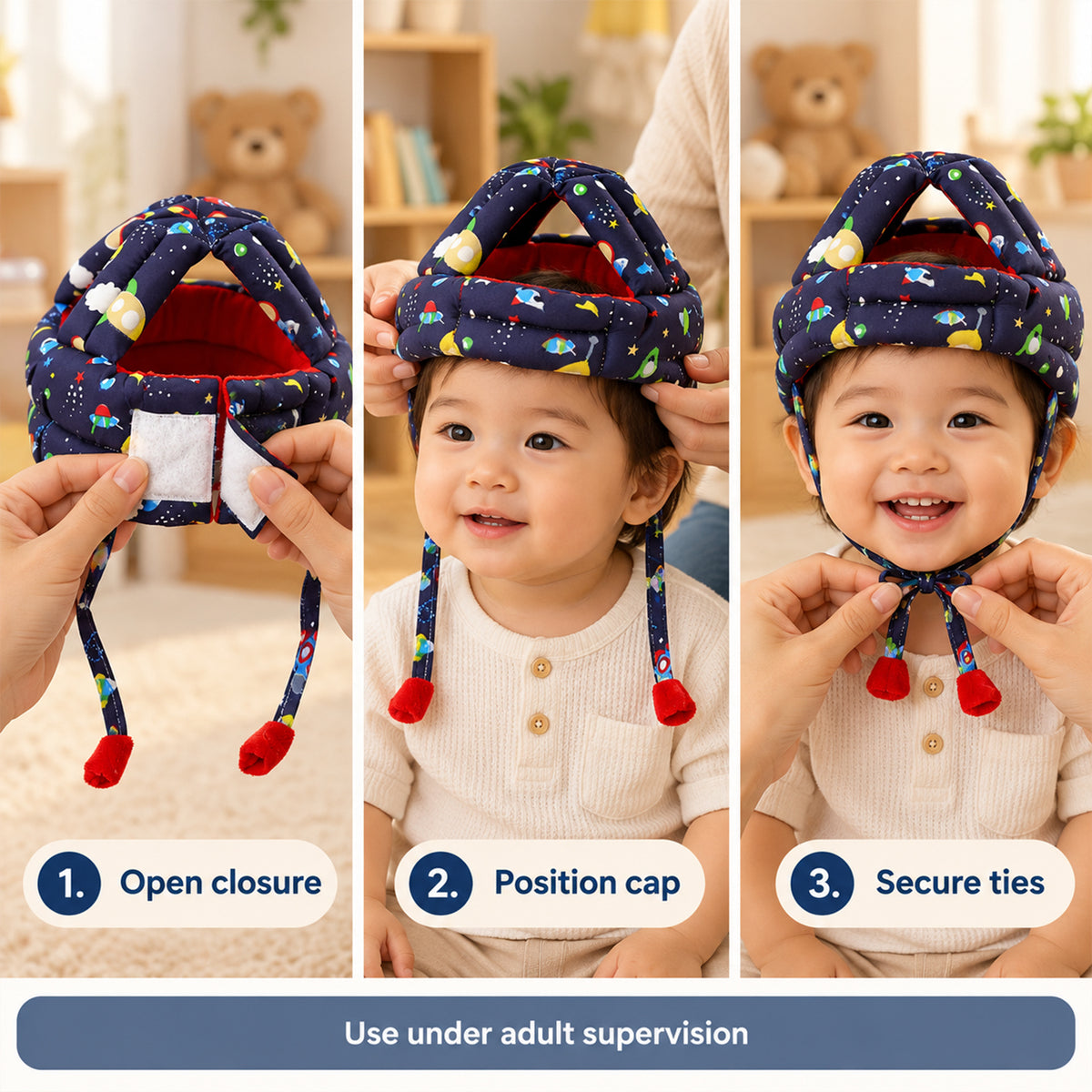 Baby Safety Helmet – Soft Head Protection for Crawling & Walking